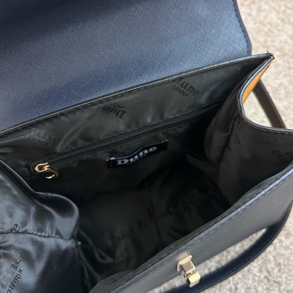 Dune London Women's Navy Blue Yellow and Brown Faux Leather Crossbody Purse New - Picture 8 of 9